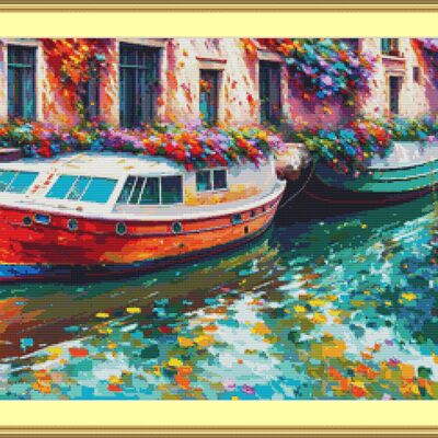 Flower boats cross stitch pattern - Thumbnail 3