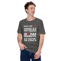 Roses are red Kamala's not black Joe has dementia Unisex t-shirt - Thumbnail 24
