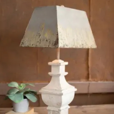 Table lamp with painted wooden base and rectangle metal shade 16" x 11" x 28.5"t - ccg1614 - Thumbnail 3
