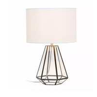Lalia Home Transparent Triagonal Table Lamp, Brass - LHT-4009-BR - Thumbnail 2