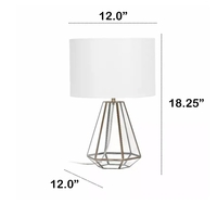 Lalia Home Transparent Triagonal Table Lamp, Brass - LHT-4009-BR - Thumbnail 3