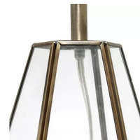 Lalia Home Transparent Triagonal Table Lamp, Brass - LHT-4009-BR - Thumbnail 5