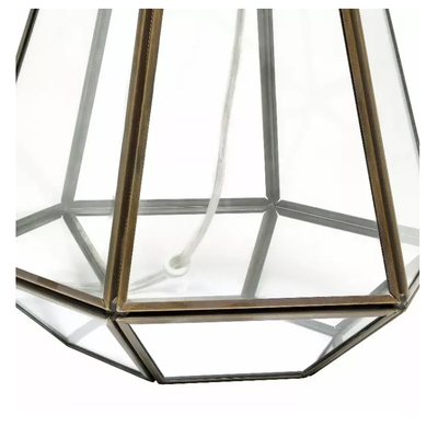 Lalia home transparent triagonal table lamp, brass - lht-4009-br