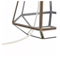 Lalia Home Transparent Triagonal Table Lamp, Brass - LHT-4009-BR - Thumbnail 9