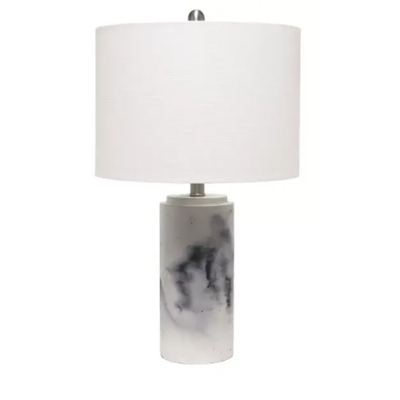 Lalia home marbleized table lamp with white fabric shade - lht-5012-wh - Thumbnail 1