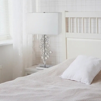 Lalia Home Lumiluxxe Tall Contemporary Crystal Glitz and Chrome Glam Table Lamp with White Fabric Rectangular Shade - LHT-3010-CH - Thumbnail 5