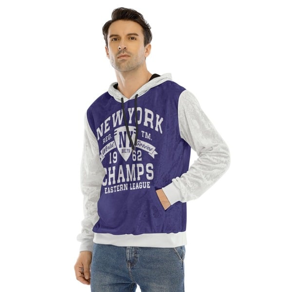 New York Champs blue navy Sport Retro vintage classic hoodie urban varsity streeatwear  athletic hooded sweatshirt urban casual style s