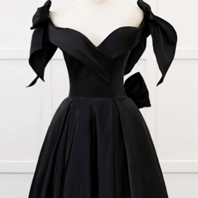 Simple a line sweetheart neck velvet black long prom dress. black long formal dress kpp1772