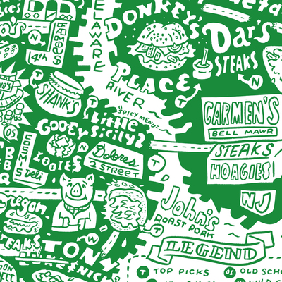 Philadelphia cheesesteak map 2nd ed. - (green)