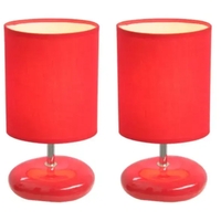 Simple Designs Stonies Small Stone Look Table Bedside Lamp (Set of 2) - LT2005-BLU-2PK - Thumbnail 2