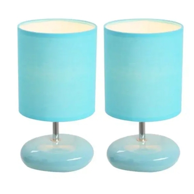 Simple designs stonies small stone look table bedside lamp (set of 2) - lt2005-blu-2pk