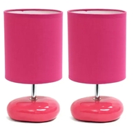 Simple Designs Stonies Small Stone Look Table Bedside Lamp (Set of 2) - LT2005-BLU-2PK - Thumbnail 5