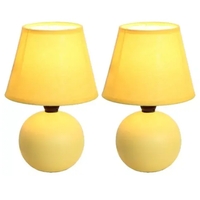 Simple Designs Mini Ceramic Globe Table Lamp 2 Pack Set - LT2008-BLU-2PK - Thumbnail 2