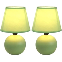 Simple Designs Mini Ceramic Globe Table Lamp 2 Pack Set - LT2008-BLU-2PK - Thumbnail 4