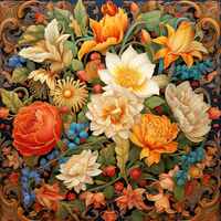 Floral Background Cross Stitch Pattern - Thumbnail 2