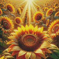 Field Of Sunflowers Cross Stitch Pattern - Thumbnail 1