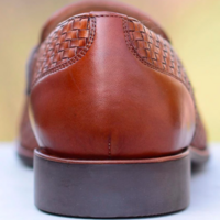 BURLINGTON IN WOVEN BROWN, HANDMADE WOVEN LEATHER SHOES, MEN LOAFERS AND SLIP ON - Thumbnail 2