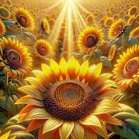Field Of Sunflowers Cross Stitch Pattern - Thumbnail 2