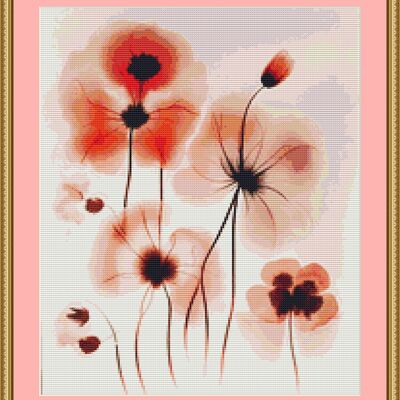 Ethereal flowers cross stitch pattern - Thumbnail 5