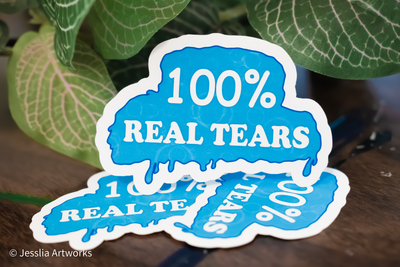 100% real tears sticker