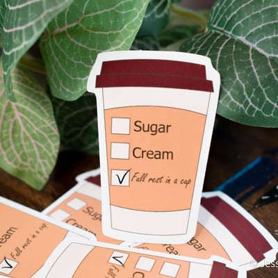 Full rest in a cup sticker