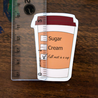 Full rest in a cup sticker