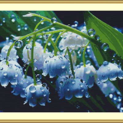 Dew on the petals cross stitch pattern