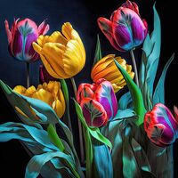 Colourful Tulips Cross Stitch Pattern - Thumbnail 2