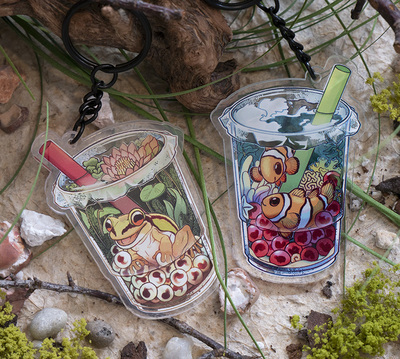 Boba Waterworld Keychains
