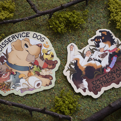 Disservice dog stickers