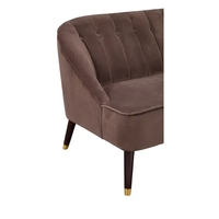 Deco Brown Button Tufted Upholstered Bench - 8172-2 - Thumbnail 4