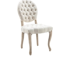 French Vintage Tufted Button Performance Fabric Dining Chair - W21236872 - Thumbnail 3