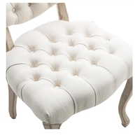 French Vintage Tufted Button Performance Fabric Dining Chair - W21236872 - Thumbnail 6