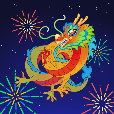 Year of the dragon lenticular