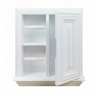 Haile Solid Wood Recessed Toilet Paper Holder with Cabinet - HAI-19-WHITE - Thumbnail 2