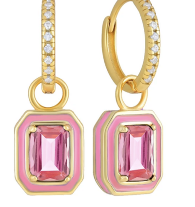 Fancy CZ Drop rectangular Earrings