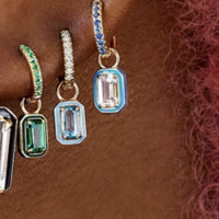 Fancy CZ Drop rectangular Earrings - Thumbnail 1