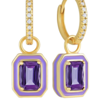 Fancy CZ Drop rectangular Earrings - Thumbnail 2