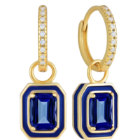 Fancy CZ Drop rectangular Earrings - Thumbnail 5