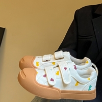 Cute Hearts Print Velcro Puff Canvas Shoes For Women - Thumbnail 2