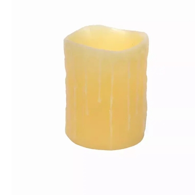 Led wax dripping pillar candle (set of 3) 4"dx5"h wax/plastic - 2 d batteries not included - 38603ds