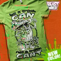 TRASH CAN (heather green) T-shirt - Thumbnail 1