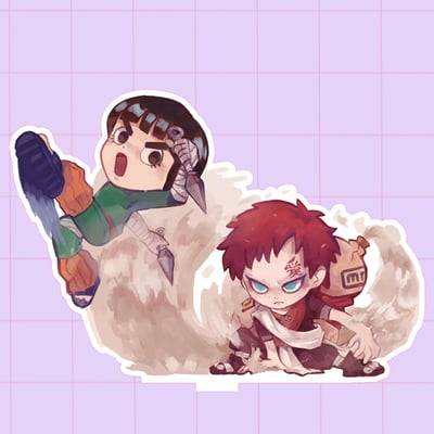 Naruto rock lee vs gara 15cm standee