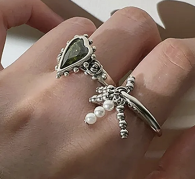 Emo Punk Ring set Adjustable 