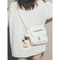 Simple Canvas Bag Japanese Girls Crossbody Bag - Thumbnail 1