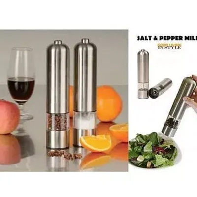 You and me salt or pepper mills with electric dispenser in stainless steel - 740016242857 - Thumbnail 4