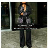 Black Crystal Beads Women Suits Formal Party Laides Business Party Blazer Pants 2 Pieces Mother Of Bride Dress Luxury Customized - Thumbnail 2