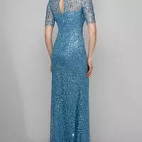 Elegant Long Beaded Mother of the Bride Dresses Modest Tulle Scoop Neck Floor Length Illusion Formal Wedding Evening Prom Gowns - Thumbnail 1