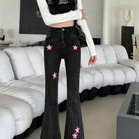 Y2K Pink Star-printed Jeans - Thumbnail 1