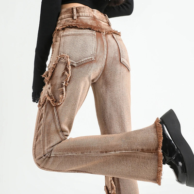 Fashion Butterfly Patchwork Flare Pants